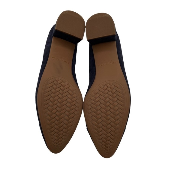 Cole Haan Marine Blue Suede The Go To Waterproof Block Heel Pumps Size 7 Women’s - Picture 9 of 9